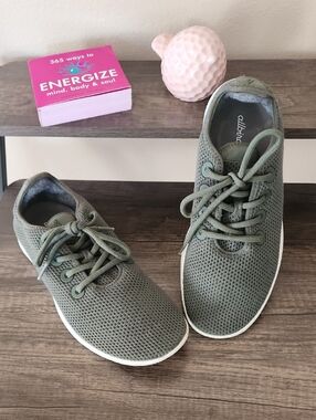 allbirds Olive Green Knit Lace-Up Women's Sneakers
